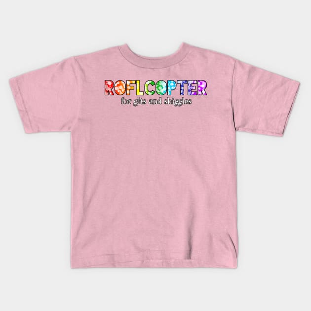 Roflcopter Kids T-Shirt by Art by Veya